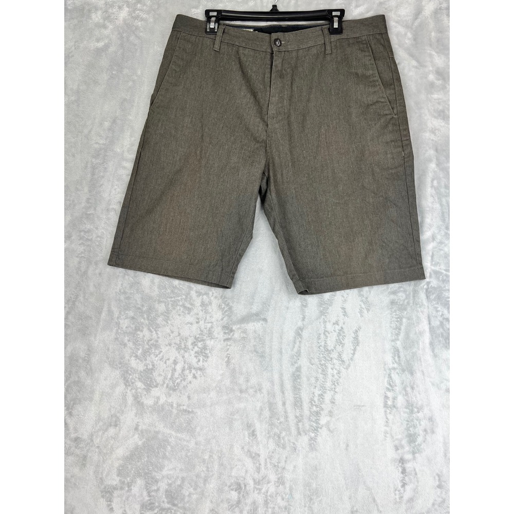Volcom Vmonty Short Men's Size 34 Gray Herringbone Casual Chino Shorts Golf